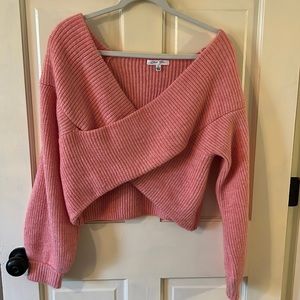 Pink criss cross sweater